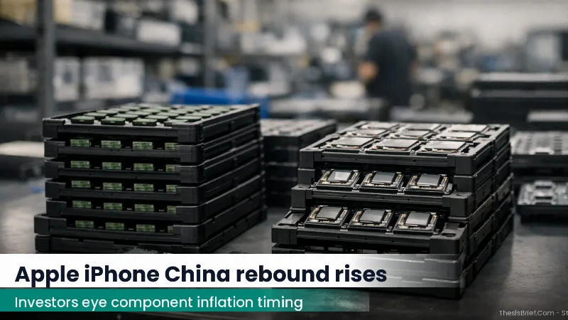 Trays of smartphone components like memory chips on a warehouse workbench under neutral lighting